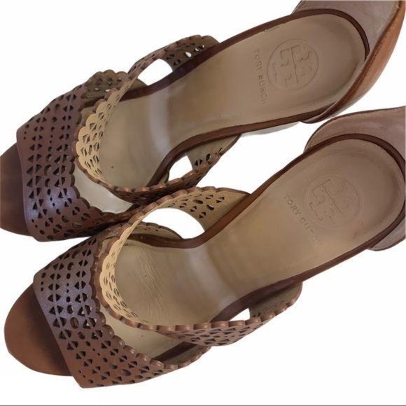 Tory Burch Perforated Gladiator Wedge Sandal 8.5 - Picture 7 of 13